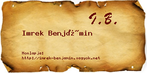 Imrek Benjámin névjegykártya